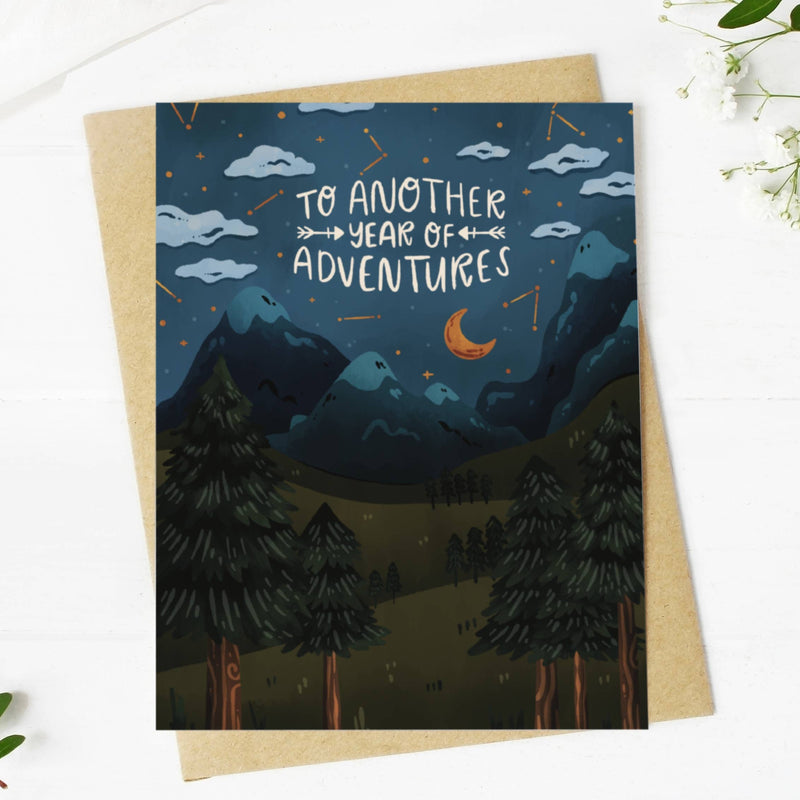 Big Moods - To Another Year Of Adventures" Greeting Card