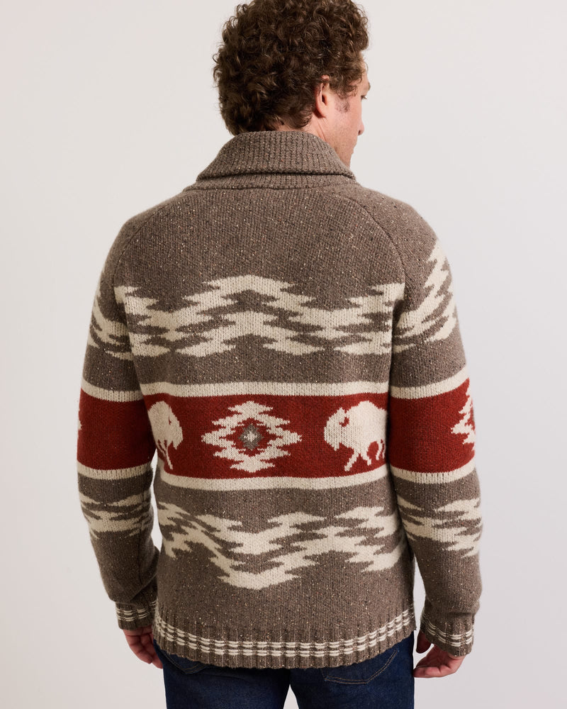 Pendleton - Bison Lambswool Zip Cardigan
