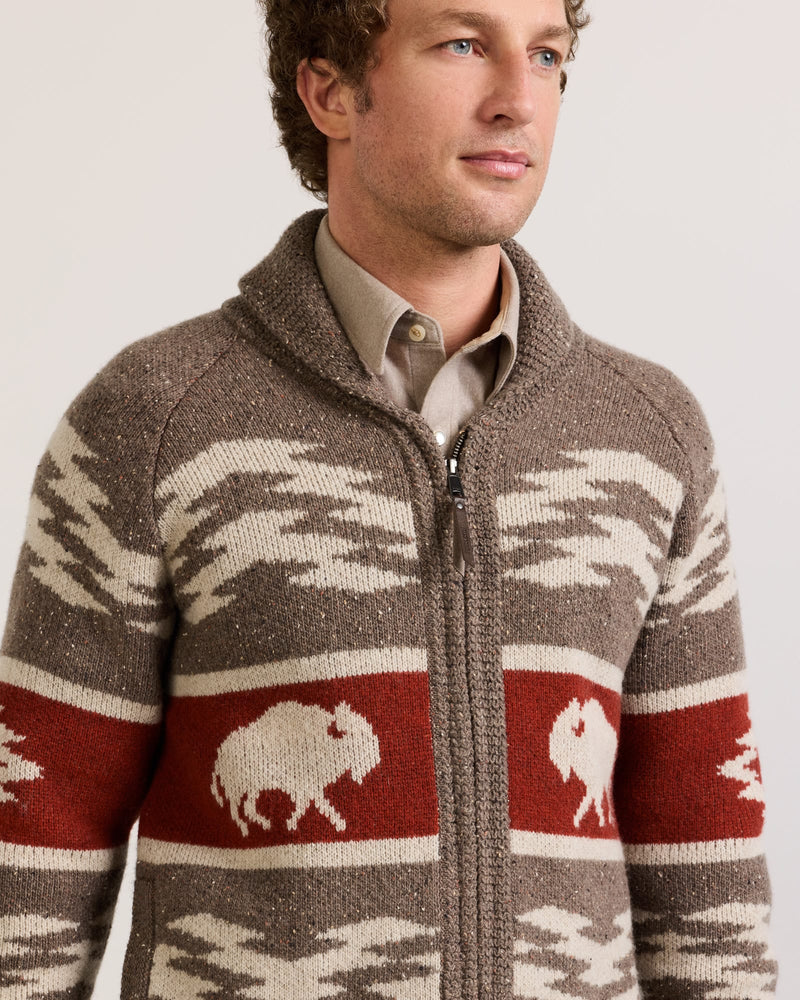 Pendleton - Bison Lambswool Zip Cardigan