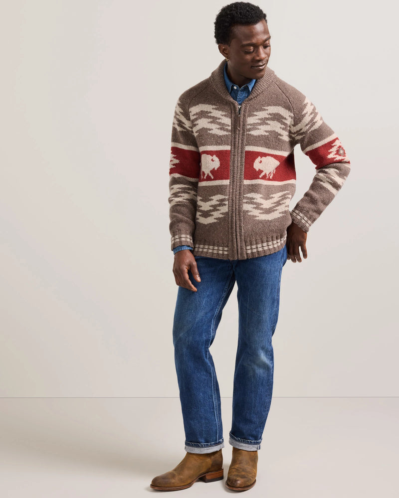 Pendleton - Bison Lambswool Zip Cardigan