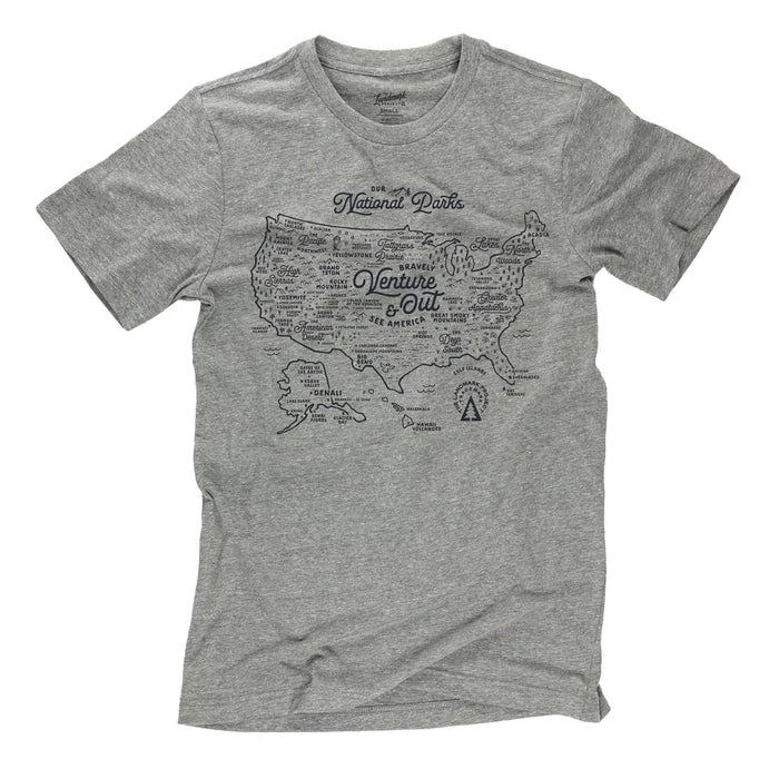 The Landmark Project - National Parks Map Tee