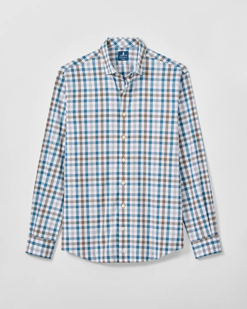 Johnnie-O - Cay Exploded Gingham Performance Button Down
