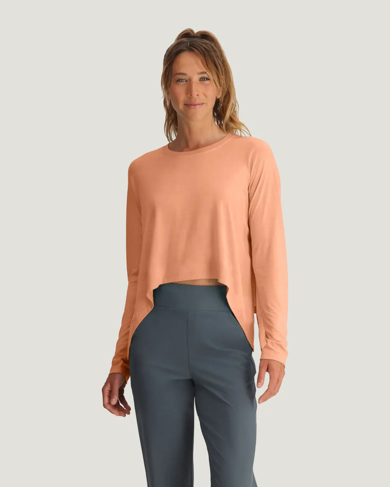 Free Fly - Bamboo Lightweight Cropped Long Sleeve
