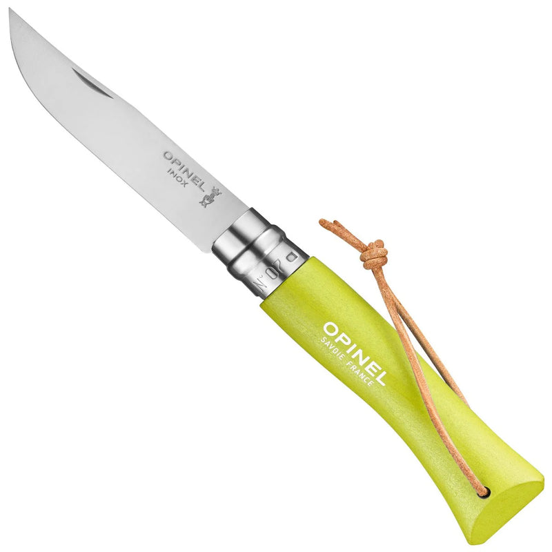 Opinel - No.07 Stainless Steel Pocket Knife with Lanyard