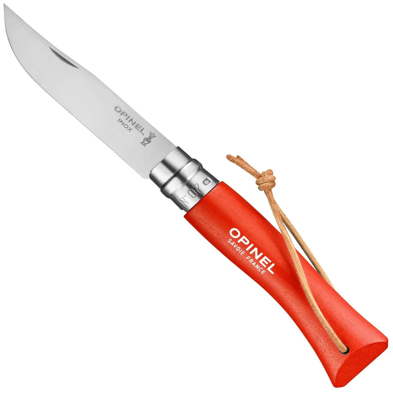 Opinel - No.07 Stainless Steel Pocket Knife with Lanyard
