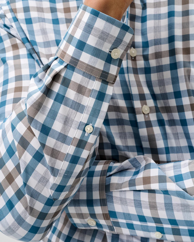Johnnie-O - Cay Exploded Gingham Performance Button Down