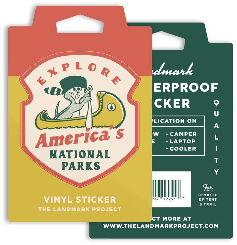 Paddle the Parks Sticker on backing