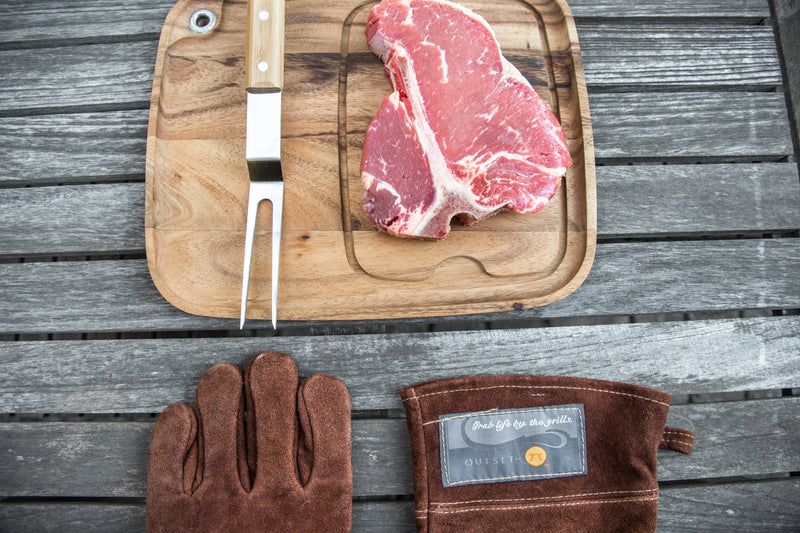 Fox Run Brands - Brown Leather Grill Gloves