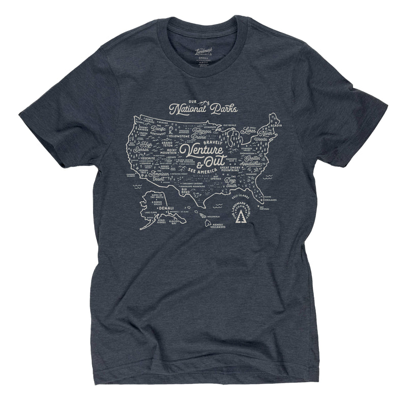 The Landmark Project - National Parks Map Tee
